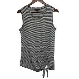 Banana Republic Top Womens S Black Stripe Linen Sleeveless Relaxed Lightweight